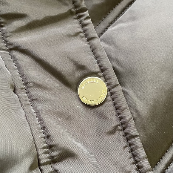 NWT Michael Kors Black MK Mid-Length Fur Puffer Jacket Designer Coat XL - Picture 5 of 11